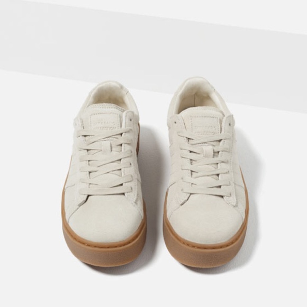 ZARA cream platform sneakers